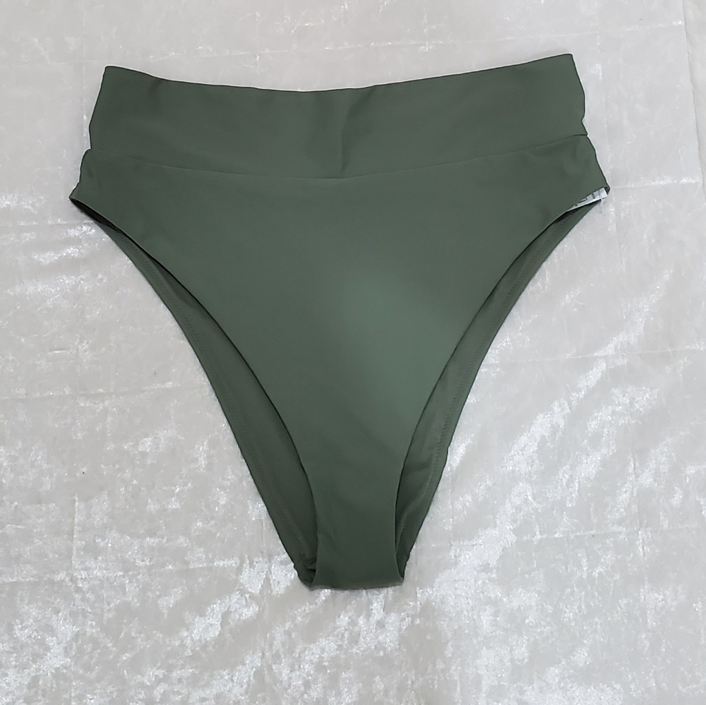 Aerie Green High Leg Bikini Bottoms